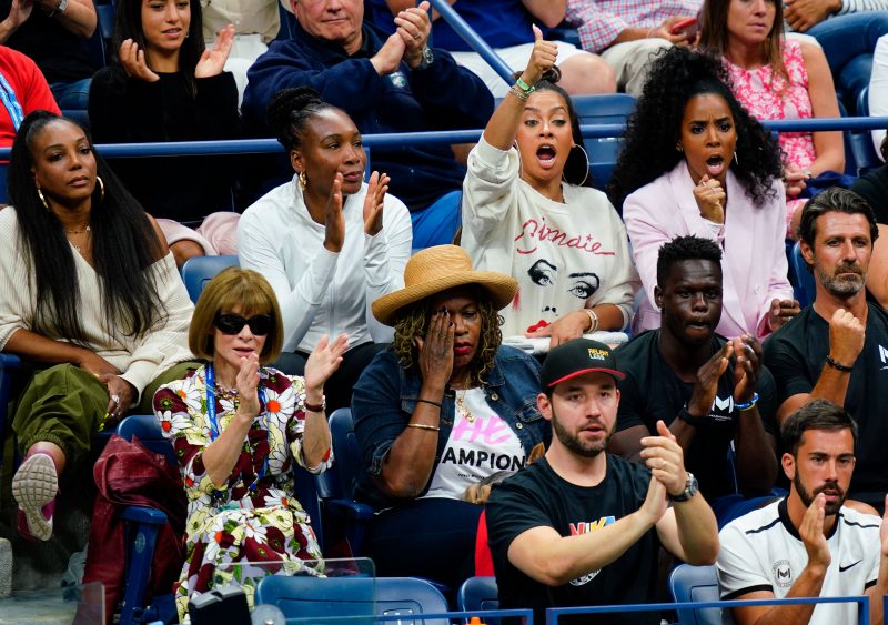 Venus Williams, Lala Anthony, Kelly Rowland, Anna Wintour, Oracene Price cheer on Serena Williams at the 2018 US Open Women's Finals in New York, NY.
