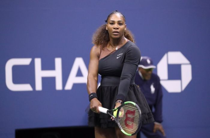 Tennis player Serena Williams competes in the women's singles finals at the 2018 U.S. Open in New York, NY. Naomi Osaka defeated Serena Williams.