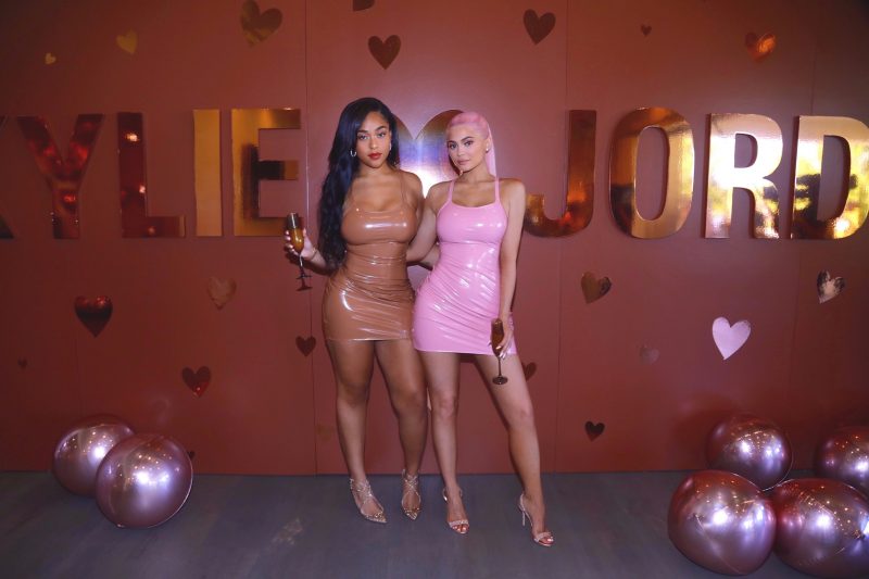 Kylie Jenner joins BFF Jordyn Woods for their make-up collaboration launch in Los Angeles, CA.
