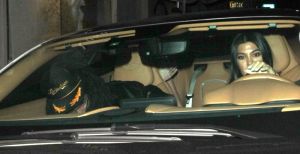 Kourtney Kardashian and rumored boyfriend Luka Sabbat grab a bite with friends at Crossroads vegan restaurant.