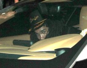 Kourtney Kardashian and rumored boyfriend Luka Sabbat grab a bite with friends at Crossroads vegan restaurant.