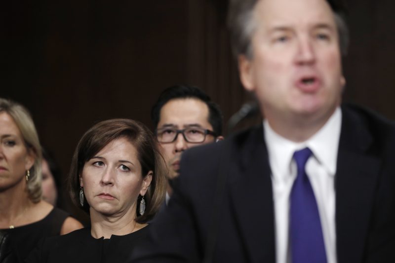 Wife's face The Senate Judiciary Committee holds a hearing for Dr. Christine Blasey Ford to testify about sexual assault allegations against Supreme Court nominee Judge Brett M. Kavanaugh at the Dirksen Senate Office Building on Capitol Hill Thursday, September 27, 2018.
