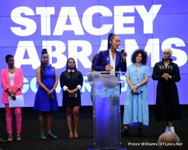 Keri Hilson Monica Brown Kandi Burruss Tucker Keshia Knight Pulliam Mali Hunter Rep. Maxine Waters actress Erika Alexander support Stacey Abrams for Georgia Governor