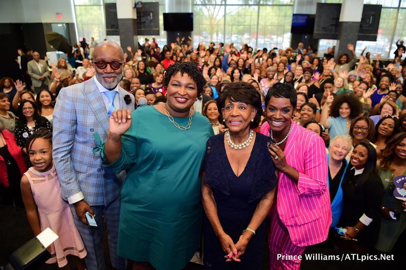 Keri Hilson Monica Brown Kandi Burruss Tucker Keshia Knight Pulliam Mali Hunter Rep. Maxine Waters actress Erika Alexander support Stacey Abrams for Georgia Governor
