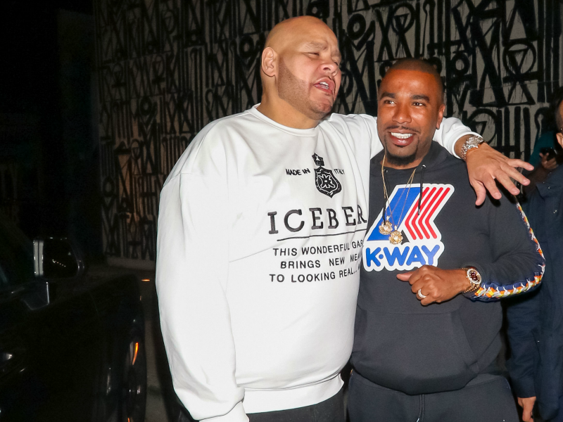 Fat Joe, Noreaga and Jeff Goldblum are seen leaving Craig's Restaurant in Los Angeles, CA.