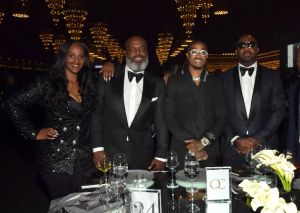 SANTA MONICA, CA - OCTOBER 11: President of Motown Records Ethiopia Habtemariam, co-founder of Quality Control Music Kevin "Coach K" Lee, performing artist Quavo of Migos, and co-founder of Quality Control Music Pierre "Pee" Thomas attend the City of Hope Spirit of Life Gala 2018 at Barker Hangar on October 11, 2018 in Santa Monica, California.