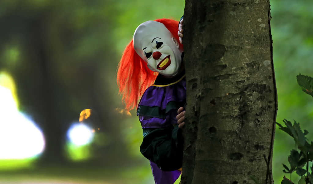 POSED BY MODEL A person wearing a clown costume in Liverpool, as reviews for the film adaptation of Stephen King's It are in, with critics predicting the movie will leave a whole new audience terrified of clowns