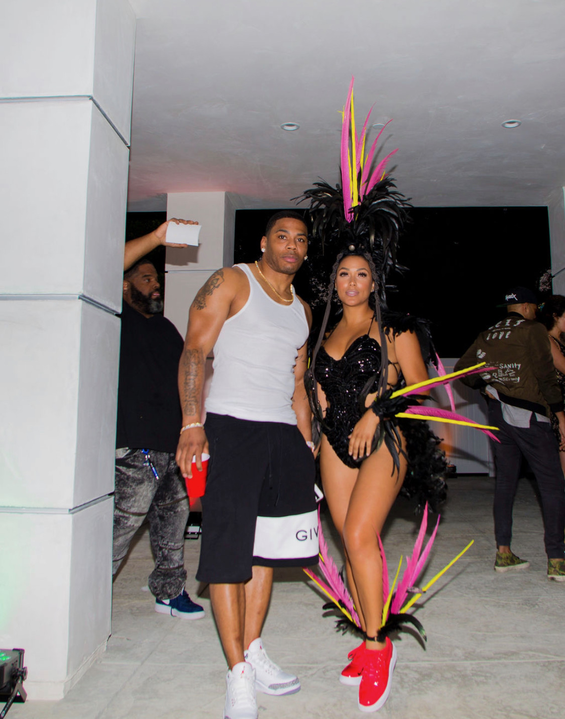 Nelly and Shantel Jackson at Asiah Collins Caribana themed birthday party