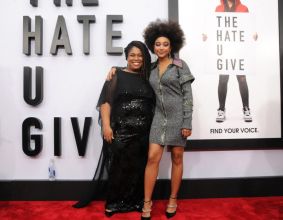 Red carpet New York Special Screening of The Hate U Give Paris Theatre i Angie Thomas and Amandla Stenberg