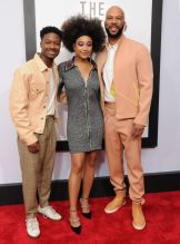 Lamar Johnson Amandla Stenberg Common Red carpet New York Special Screening of The Hate U Give