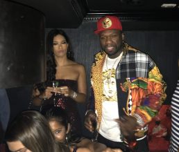 Rapper 50 Cent pictured with a female companion hanging out at the "Red Rabbit" Club In Downtown, Manhattan