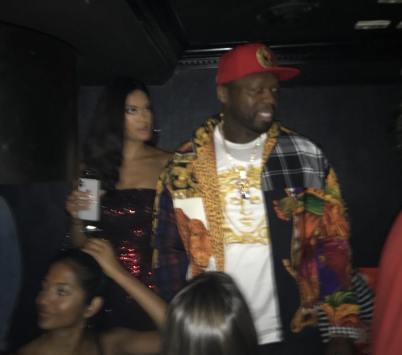 Rapper 50 Cent pictured with a female companion hanging out at the "Red Rabbit" Club In Downtown, Manhattan