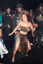 Cardi B and Offset are both spotted together celebration the album release for Quavo Huncho in Los Angeles