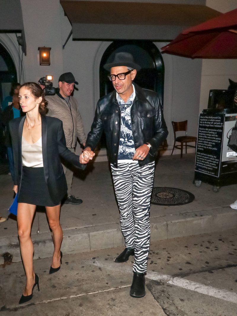 Fat Joe, Noreaga and Jeff Goldblum are seen leaving Craig's Restaurant in Los Angeles, CA.