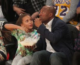 Byron Allen out at the Lakers game. The Houston Rockets defeated the Los Angeles Lakers by the final score of 124-115 at Staples Center in Los Angeles, CA