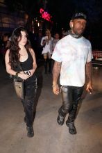 Ty$ and his girlfriend Lauren leave lakers game after fight breaks out on court, in Los Angeles, CA.