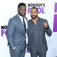 50 Cent Omari Hardwick purple carpet World Premiere of NOBODY'S FOOL, held at AMC Lincoln Square in New York, New York