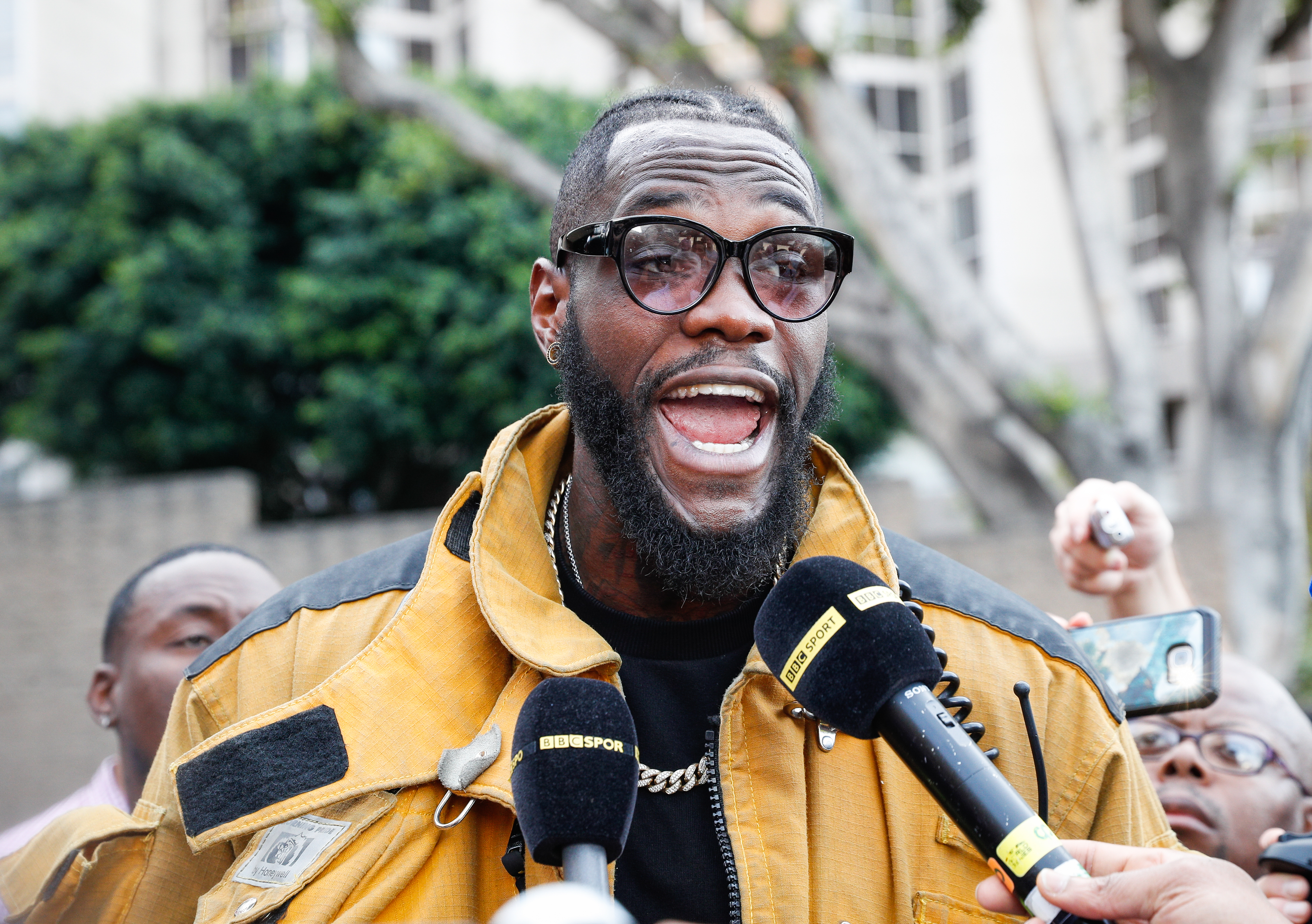 Boxers Deontay Wilder And Tyson Fury Visit Los Angeles Firefighters