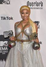 Nicki Minaj accepts two awards at the 2018 MTV EMAs, Europe Music Awards, at Bizkaia Arena in Bilbao Exhibition Centre (BEC) in Bilbao, Spain, on 04 November 2018.