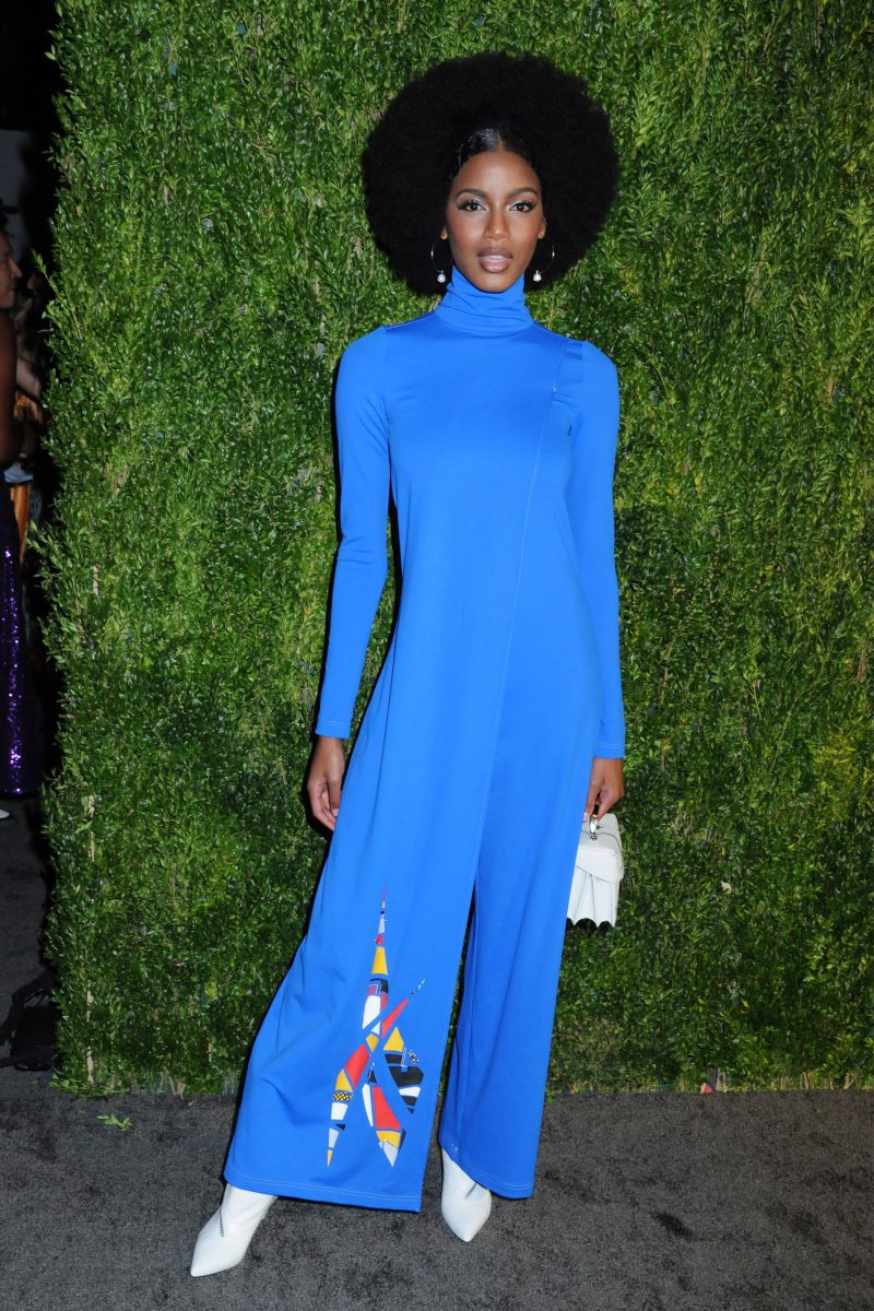 Ebonee Davis 15th Annual CFDA/Vogue Fashion Fund 2018, held in the Brooklyn Navy Yard in Brooklyn, New York