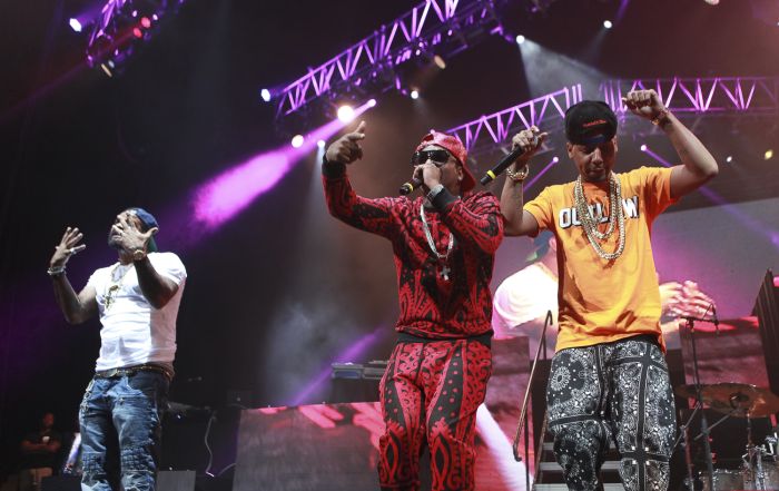 Dipset, Cam'ron, Jim Jones and Juelz Santana perform during the Source360 festival