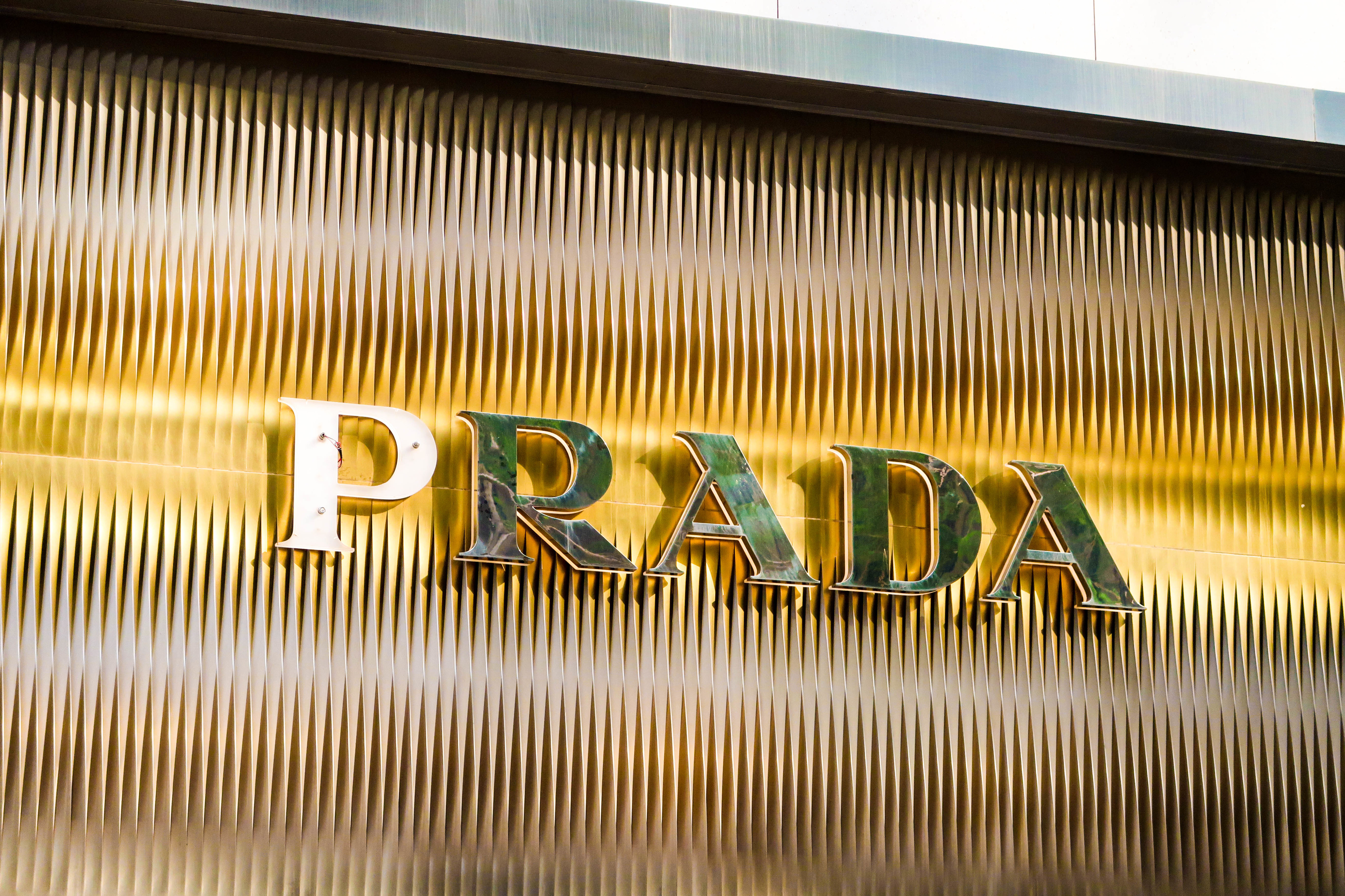 Logo of PRADA is pictured at Central, Hong Kong. PRADA is an...