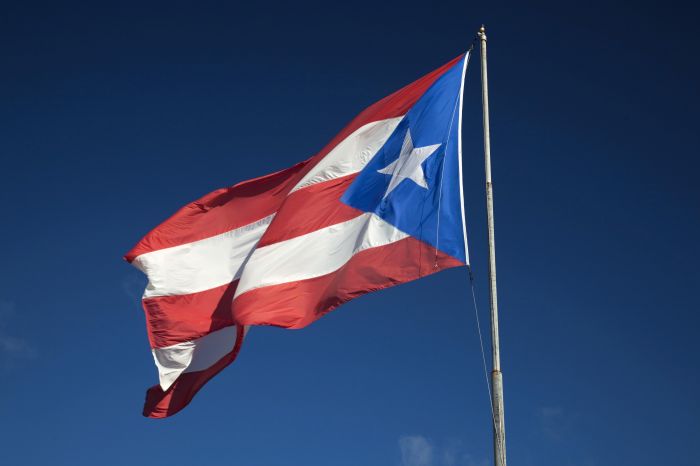 Puerto Rican flag, Isabela, North Coast, Puerto Rico