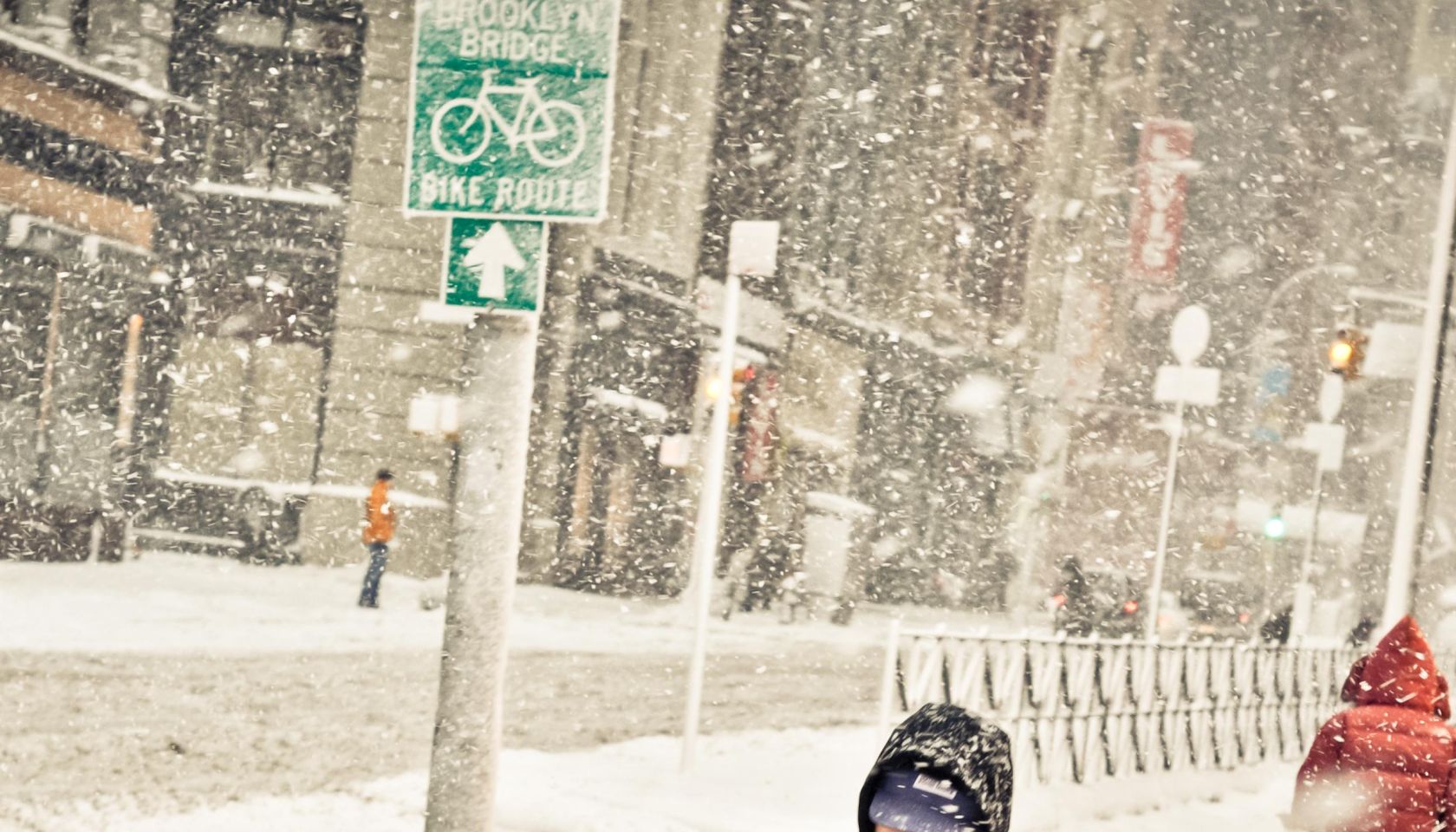 Mailman in NYC snowstorm