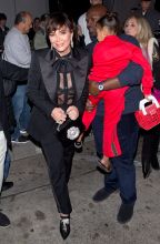 North West wears red Fendi sweatsuit to dinner with mom Kris Jenner Kourtney Kardashian and Corey Gamble