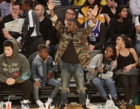 Celebrities Attend Los Angeles Lakers vs Philadelphia 76ers game