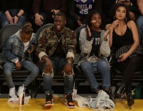 Celebrities Attend Los Angeles Lakers vs Philadelphia 76ers game