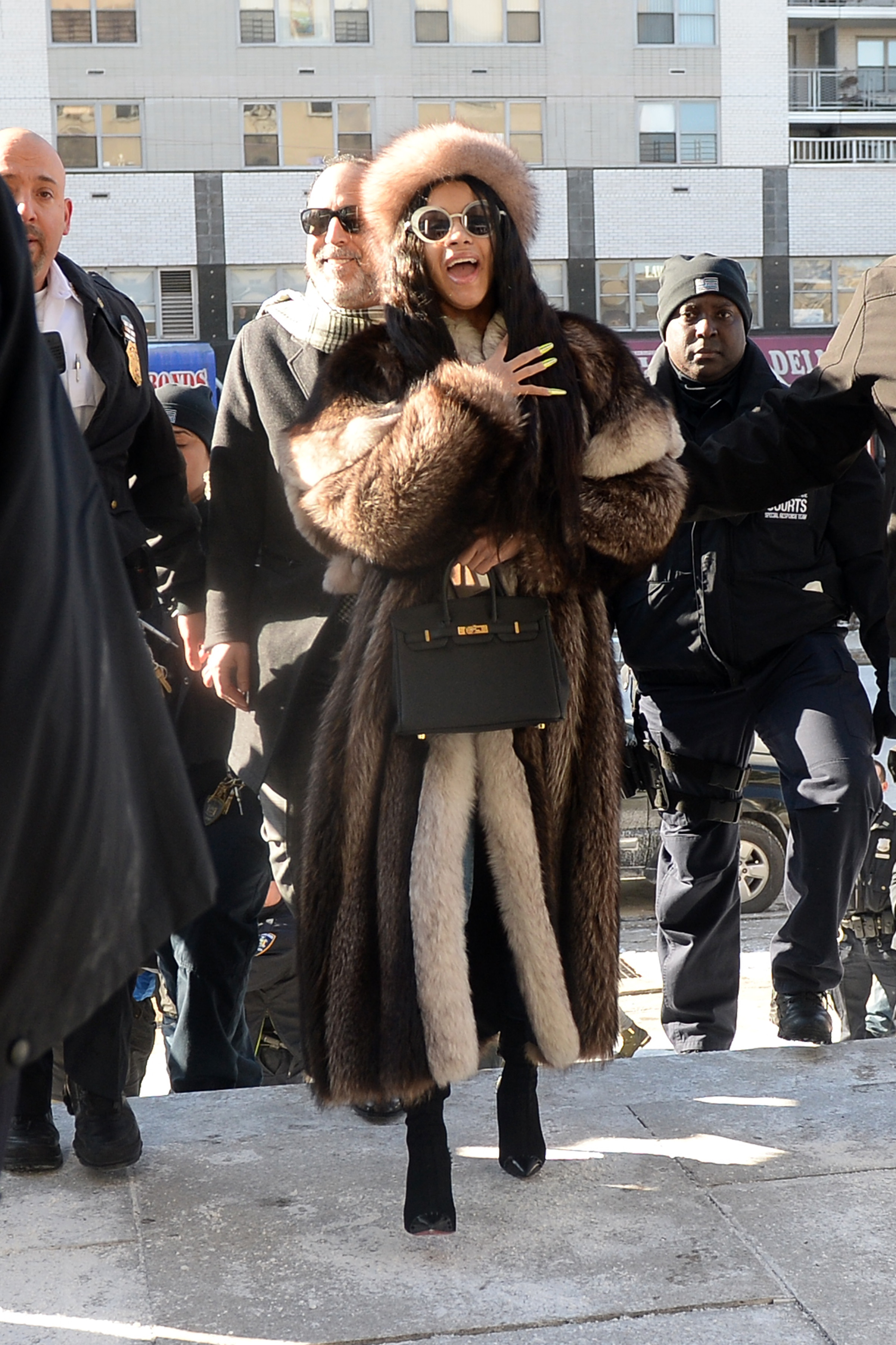 Cardi B Wears Full Length Fur For NYC Court Appearance