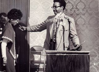 Shirley Chisholm and Donald Lee at NAACP convention in 1971