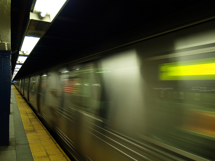 Subway train, New York City, USA