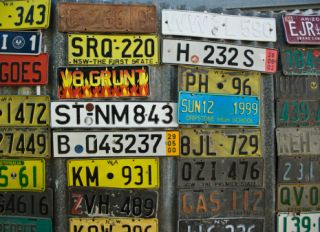 Number plate collection in pub.