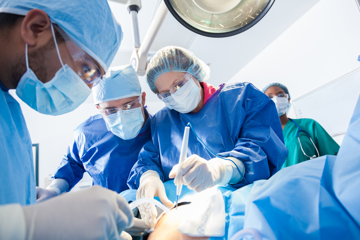 Careful surgeon uses laser during plastic surgery