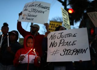 Demonstrators Protest Against Recent Sacramento Police Shooting Of Unarmed Black Man