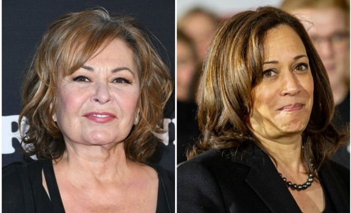 Kamala Harris Roseanne Barr side by side