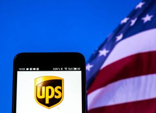 United Parcel Service (UPS) logo seen displayed on a smart...
