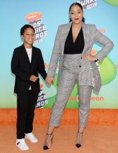 Cree Hardrict and Tia Mowry-Hardrict attend 2019 Nickelodeon Kids Choice Awards