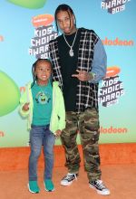 Tyga and son King Cairo Stevenson 2019 Nickelodeon Kids Choice Awards
