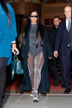Kim Kardashian in Paris in Sparkly Tights And Bodysuit