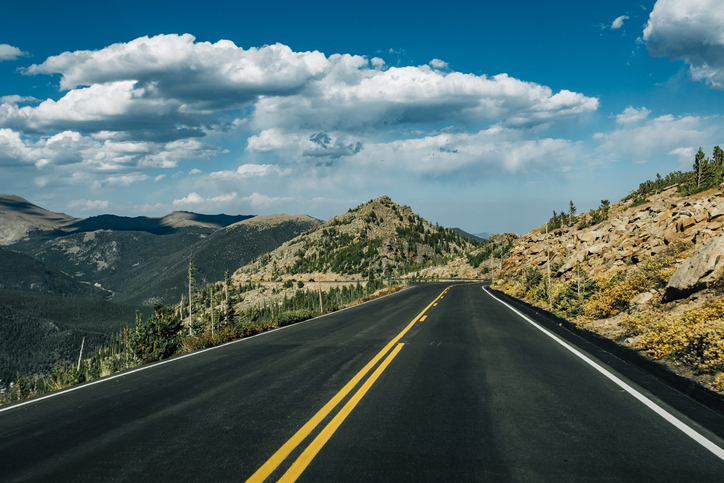 Road in Rocky Mountain National Park - Colorado - USA