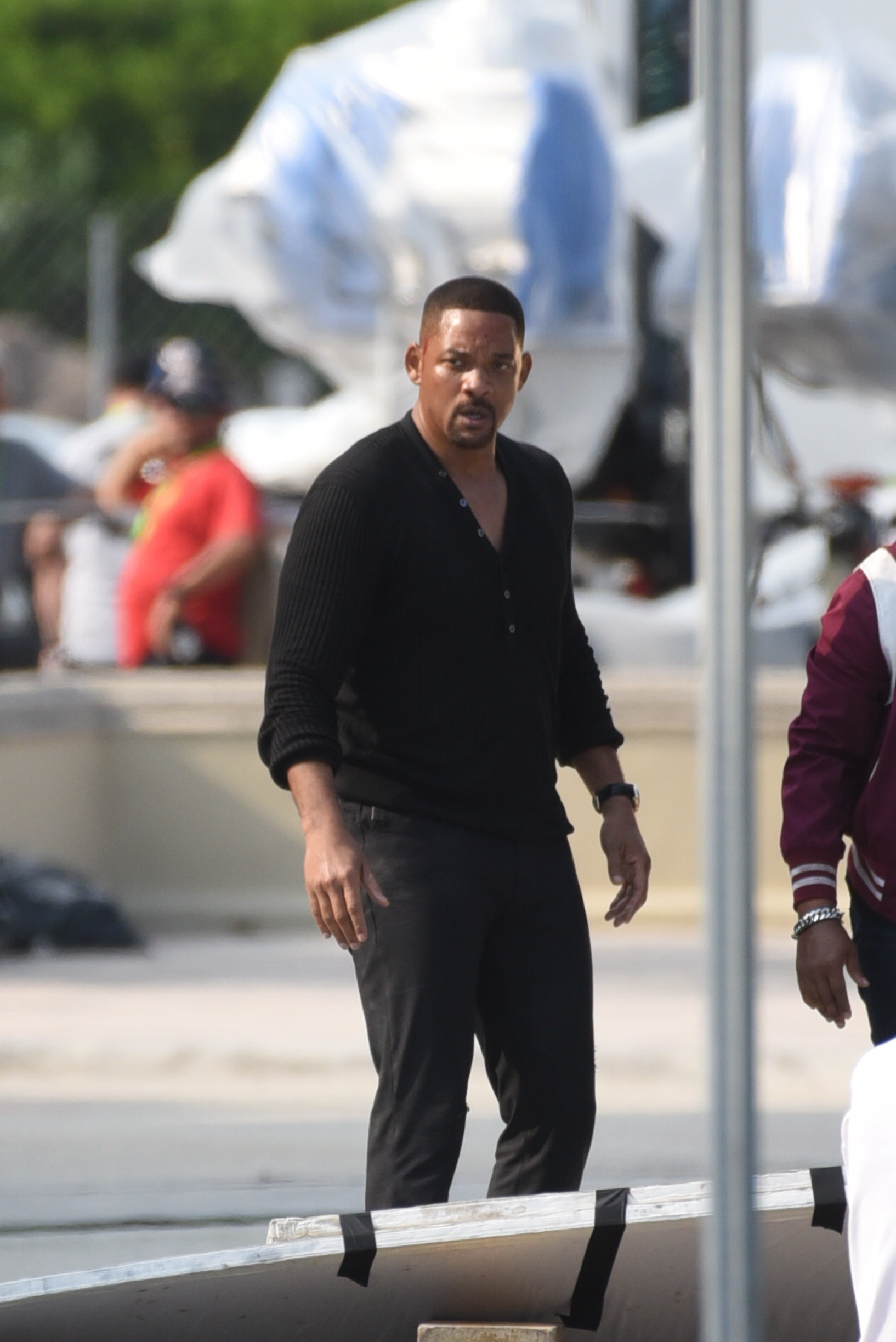 Will Smith Gets A Visit From Jada Pinkett Smith On Set Of Bad Boys 3 In Miami