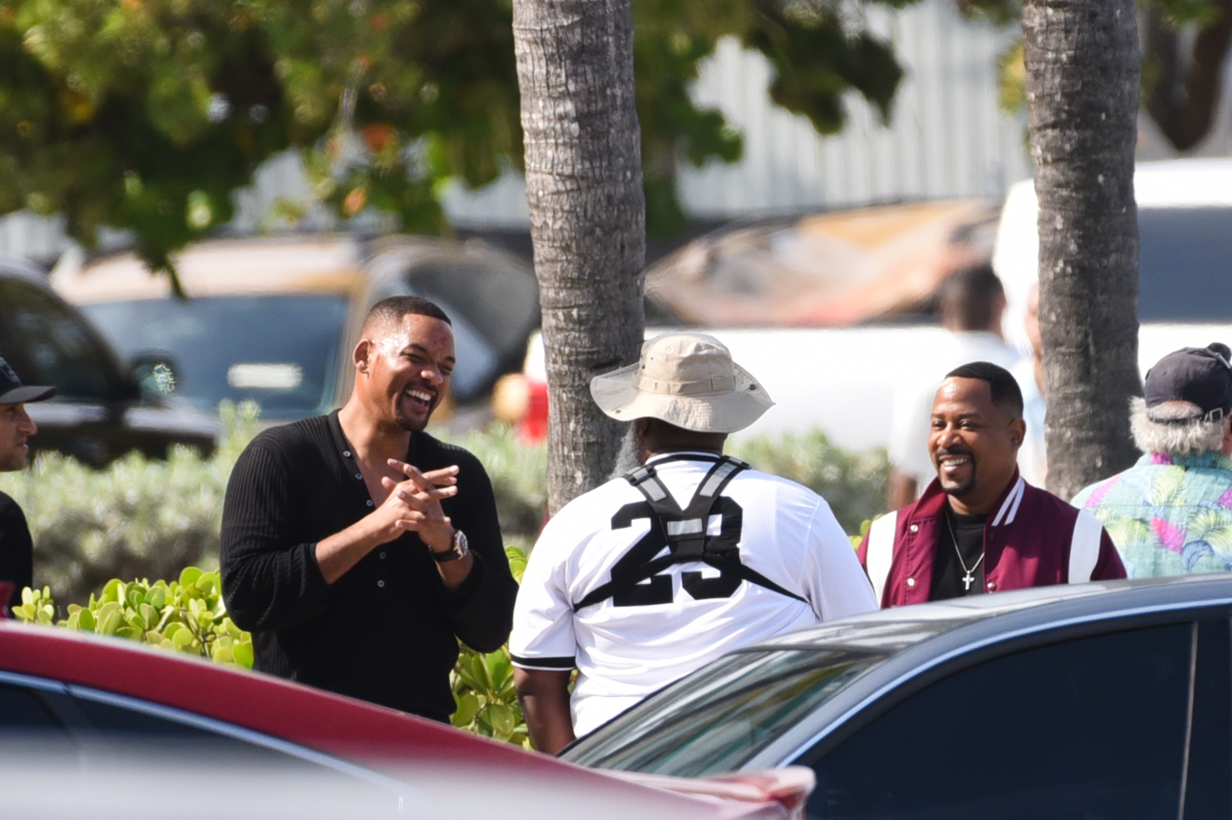 Will Smith Gets A Visit From Jada Pinkett Smith On Set Of Bad Boys 3 In Miami