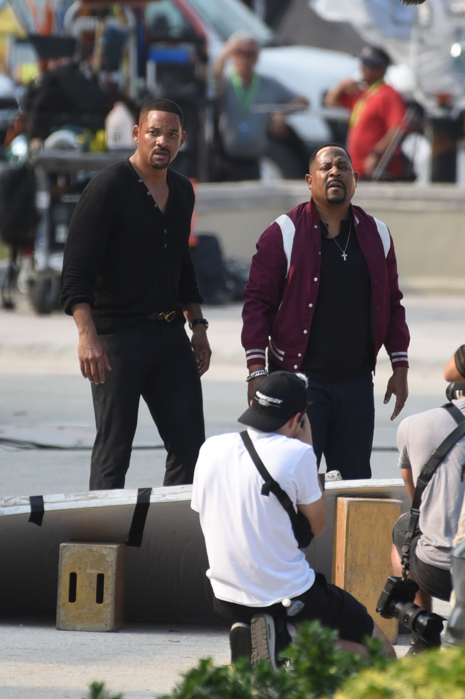 Will Smith Gets A Visit From Jada Pinkett Smith On Set Of Bad Boys 3 In Miami