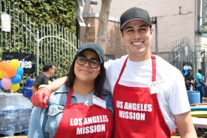 The Los Angeles Mission Hosts Easter For The Homeless held at the LA Mission.