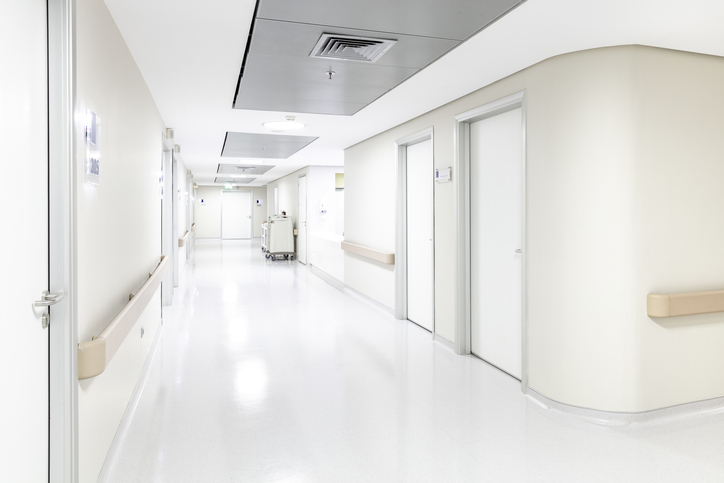 Empty Corridor In Modern Hospital