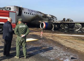 Russian Plane Reportedly Struck By Lightning Makes Fiery Landing