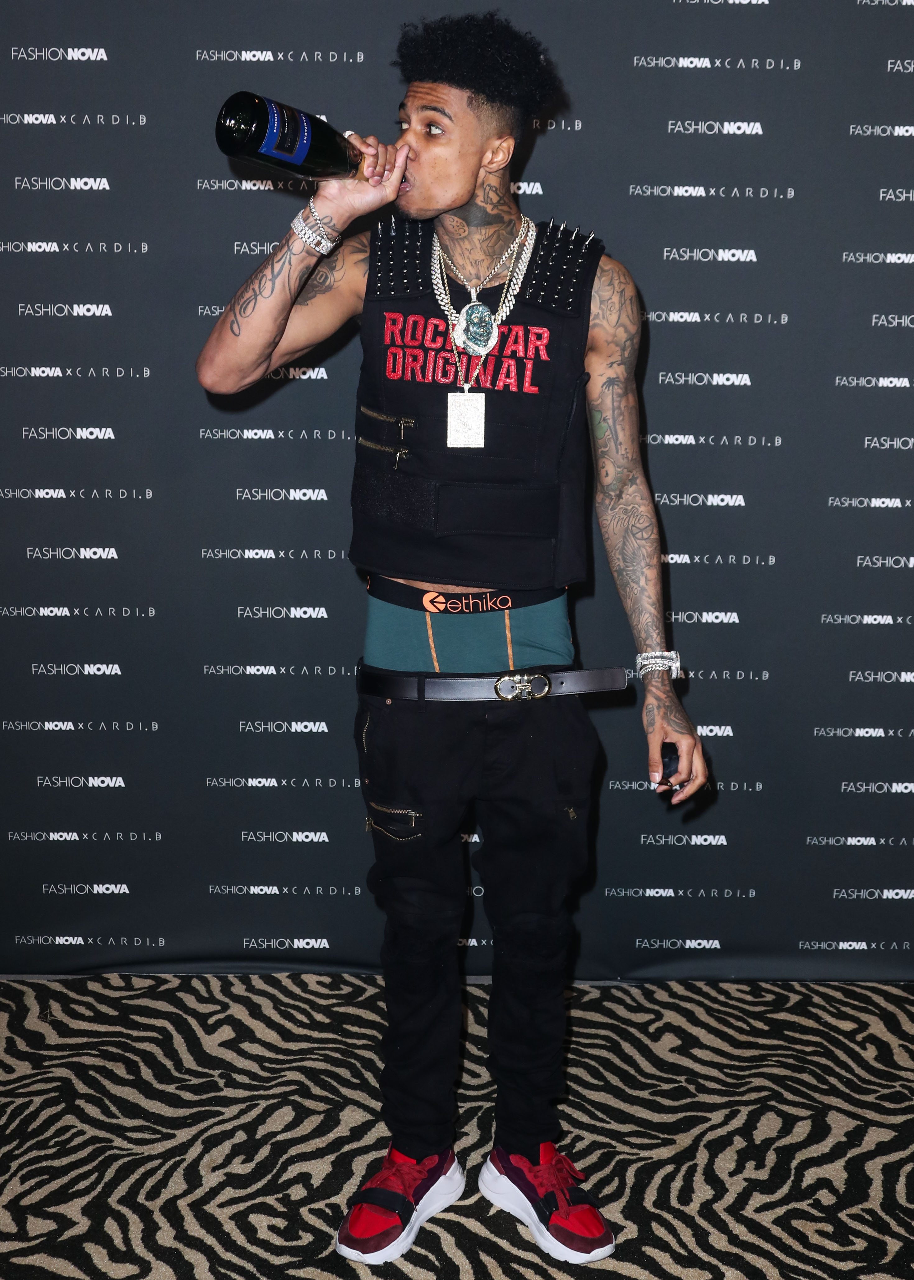 Blueface at The Fashion Nova x Cardi B Collection Launch Event